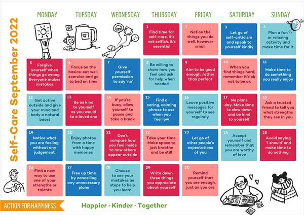 September Self-Care Calendar